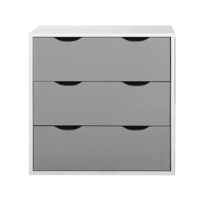 Alton 3 Drawer Chest of Drawers in Grey and White