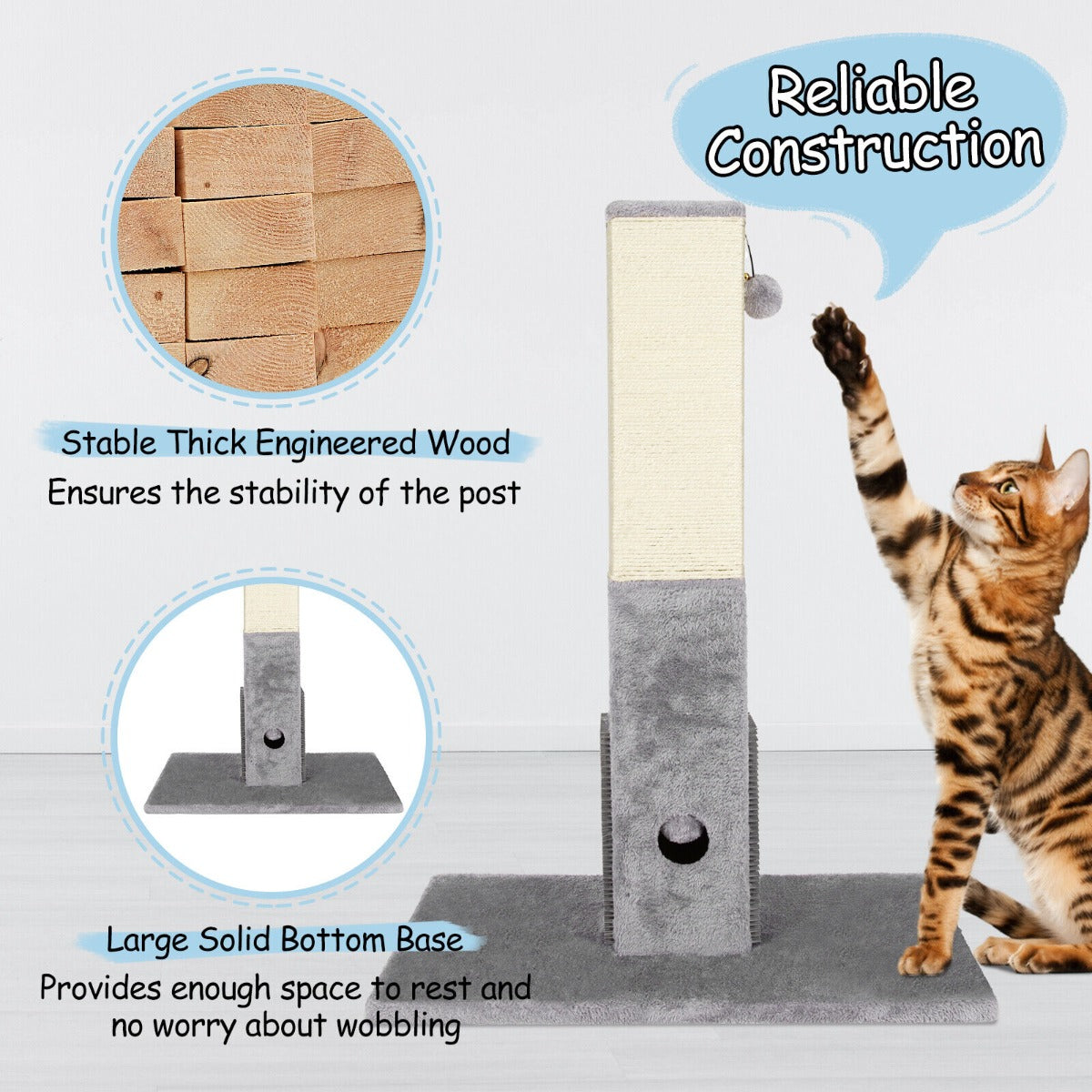 Cat scratching post outlet with brush