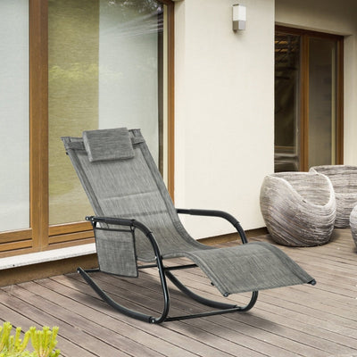 Breathable Mesh Rocking Chair- Dark Grey