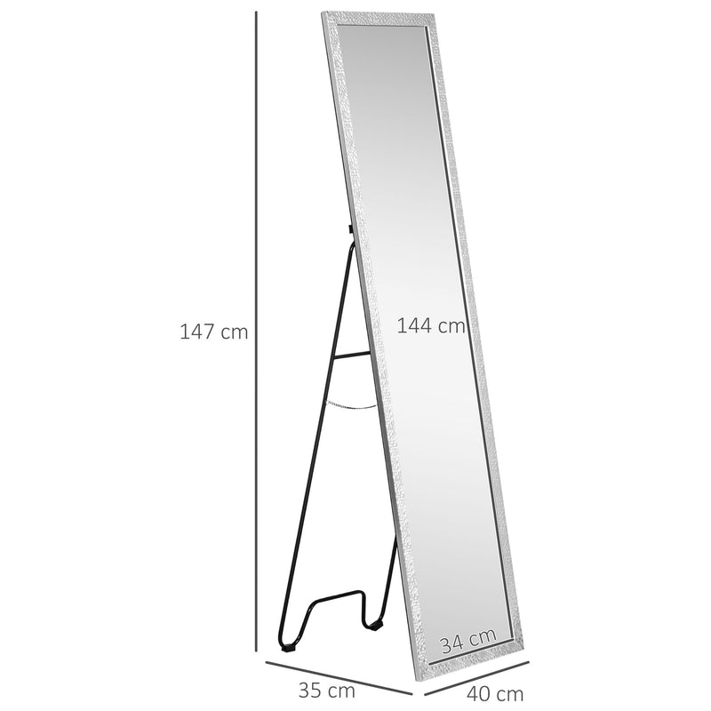 HOMCOM Full Length Mirror Free Standing Mirror Dressing Mirror with PS Frame for Bedroom, Living Room