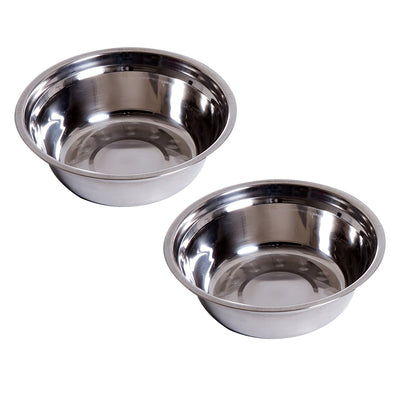 Pawhut Stainless Steel Pet Feeder, 43.7Lx24Wx15H cm-White