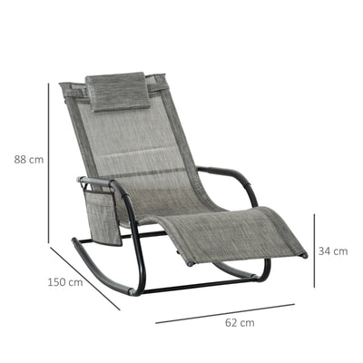 Breathable Mesh Rocking Chair- Dark Grey