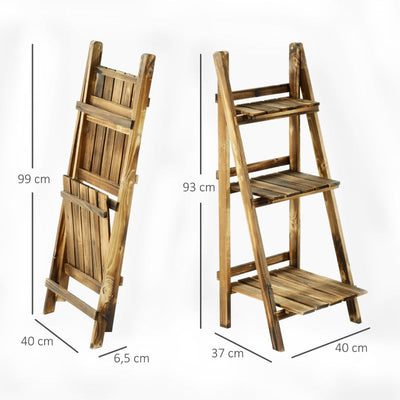 Outsunny Flower Stand, 40Lx37Wx93H Cm, Wood