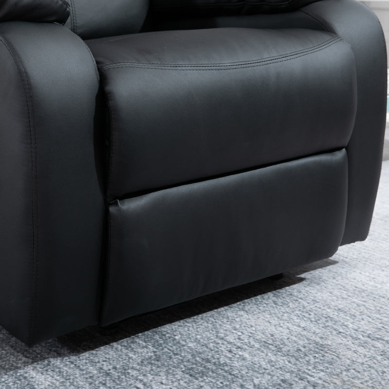 Black leather deals single couch