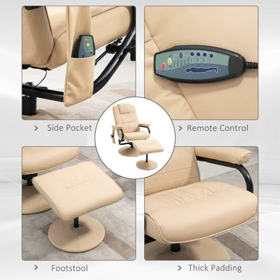 Manual Sofa Reclining Armchair PU Leather Massage Recliner