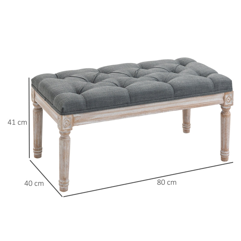 Bed End Stool Accent Bench - Grey