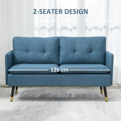 2 Seater Sofas For Living Room, Dark Blue