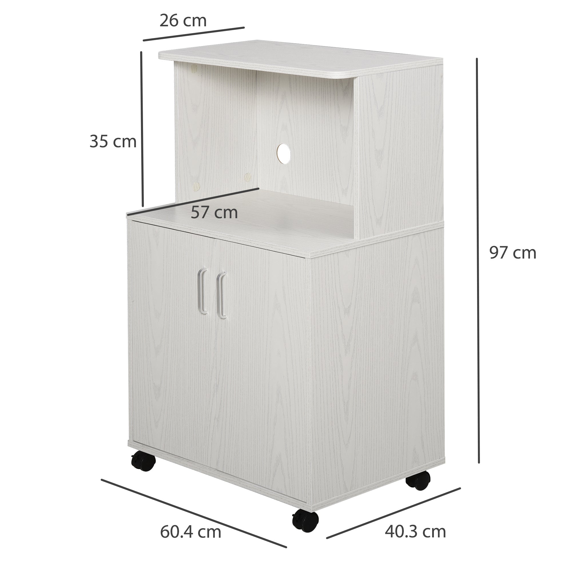 Microwave deals utility cart