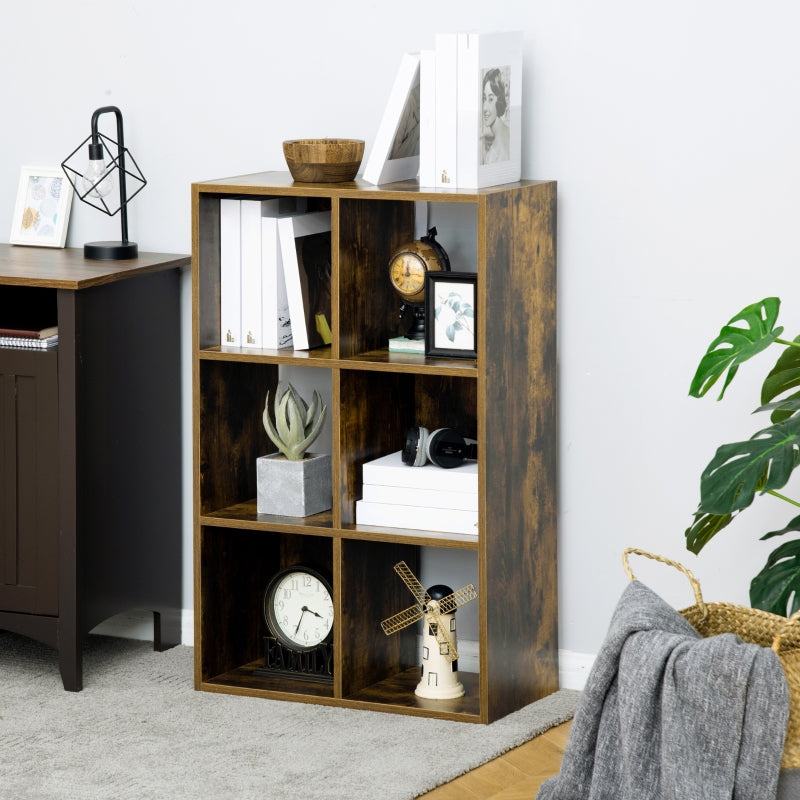 Six-Cube Rustic Industrial Style Shelving Unit