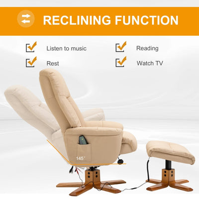 Electric Massage Recliner Chair , Beige