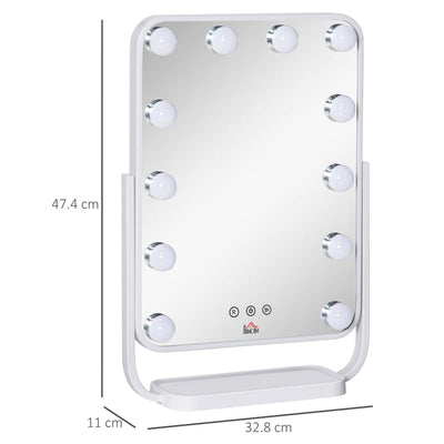 Hollywood Makeup Mirror With LED Lights, White