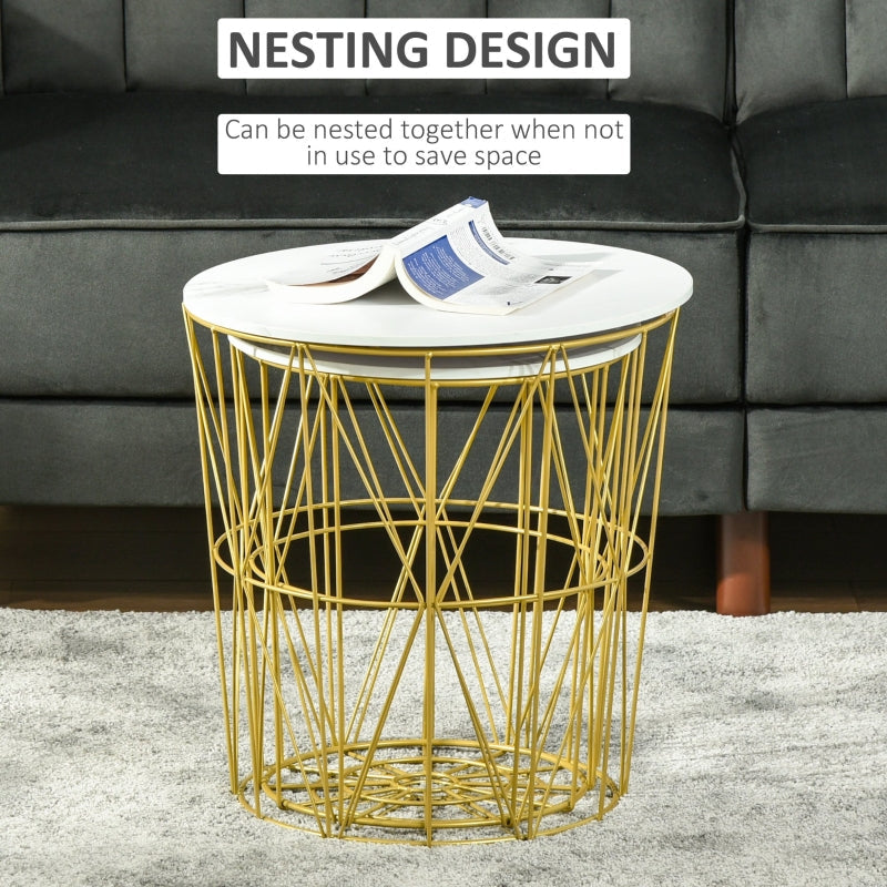 Set Of 2 Nesting Side Tables , White