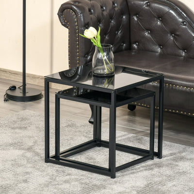 Nest Of 2 Side Tables, Office, Black