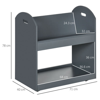 2-Tier Storage Shelves, Grey