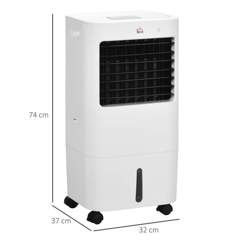 HOMCOM Air Cooler, Mobile Cooling Fan Humidifier Air Conditioner with 15L Water Tank, Oscillation, Remote, Timer, 32x37x74cm