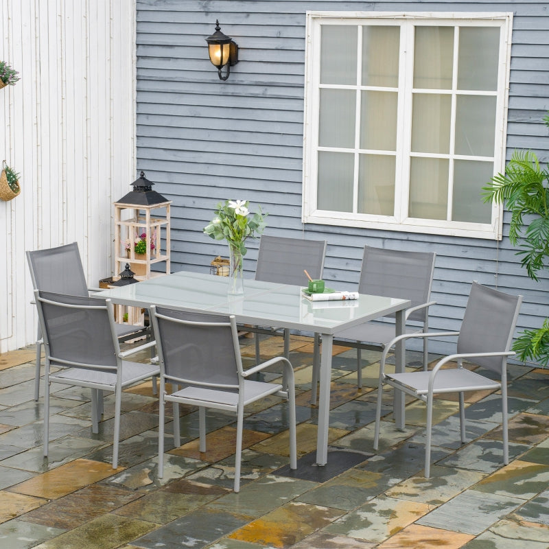 7 PCs Garden Dining Set- Grey