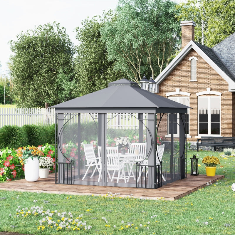 Garden Gazebo Patio Party Tent - Light Grey