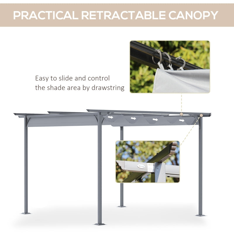 Metal Pergola Gazebo Awning - Grey