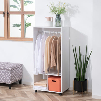 Rolling Open Wardrobe , White