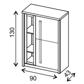 Roma ROM2 Highboard Display Cabinet