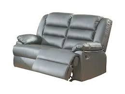 ROMA Leather Recliner2 Seater sofa -Black/Grey