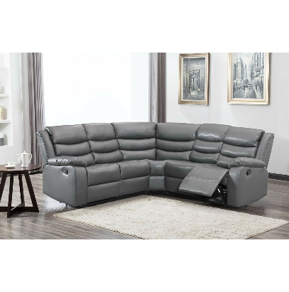 ROMA CORNER RECLINER WITH CUP HOLDER - Grey