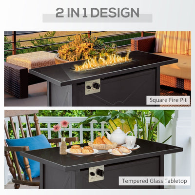 Propane Gas Fire Pit Table, Black