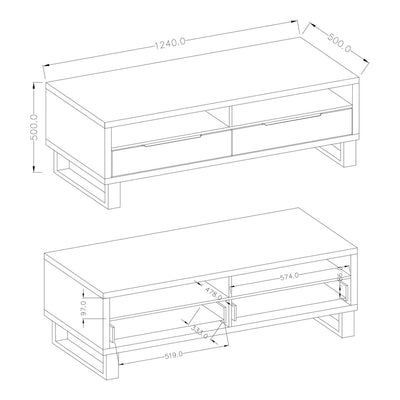 Gale TV Cabinet 124cm