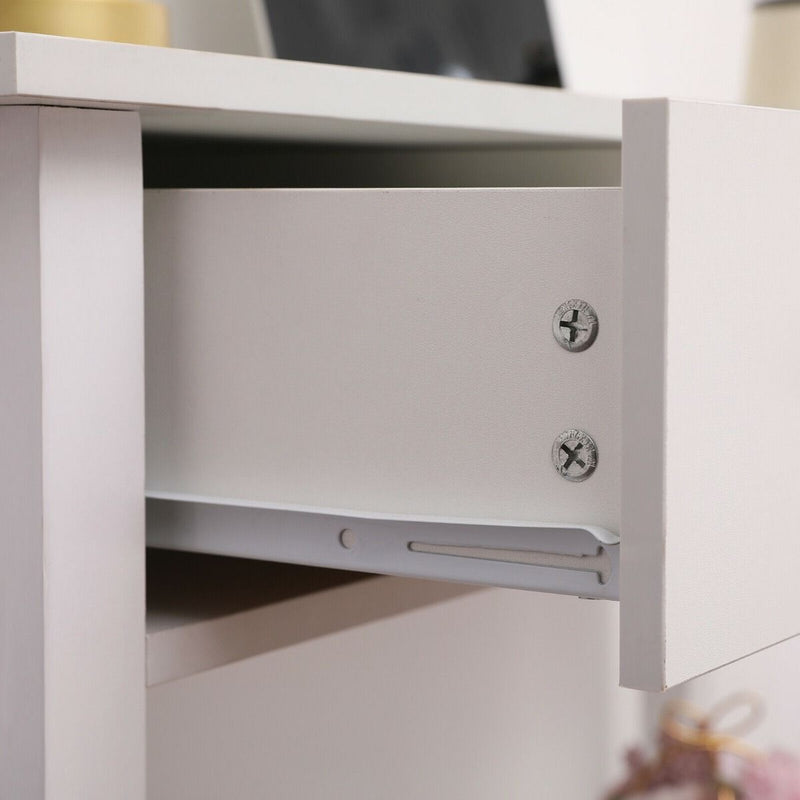 3 Drawer Console Table with Storage Shelf - White