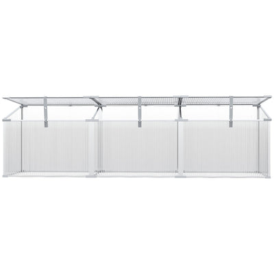 Outsunny Outdoor Greenhouse Polycarbonate Grow House Flower Vegetable Plants Raised Bed Garden Aluminium Cold Frame 180 x 51 x 51 cm