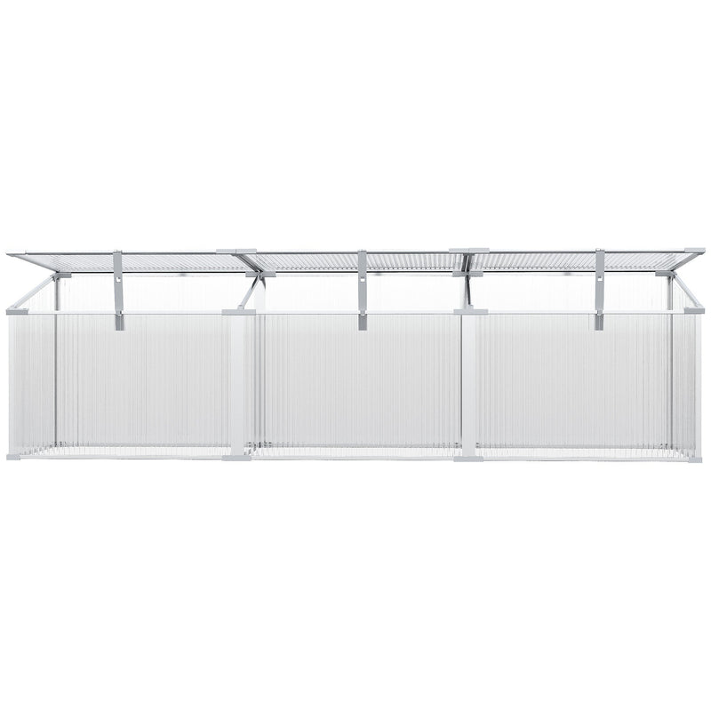 Outsunny Outdoor Greenhouse Polycarbonate Grow House Flower Vegetable Plants Raised Bed Garden Aluminium Cold Frame 180 x 51 x 51 cm