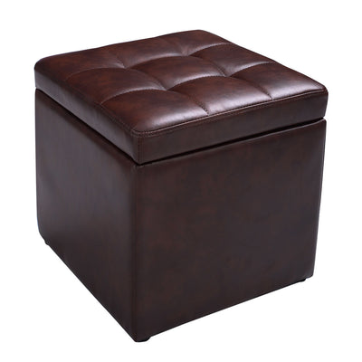 High Quality PU Leather Cube Ottoman Storage Seat