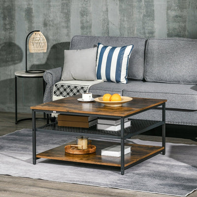 Industrial Coffee Table, Square Cocktail