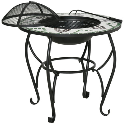 3-in-1 68cm Outdoor Fire Pit, Garden Table