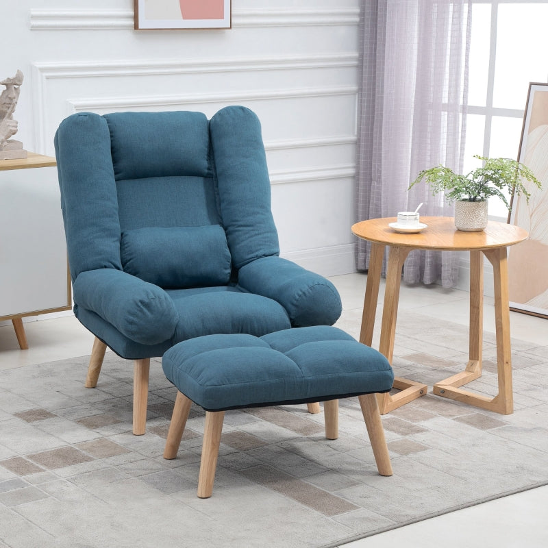 Three-Position Reclining Armchair- Blue