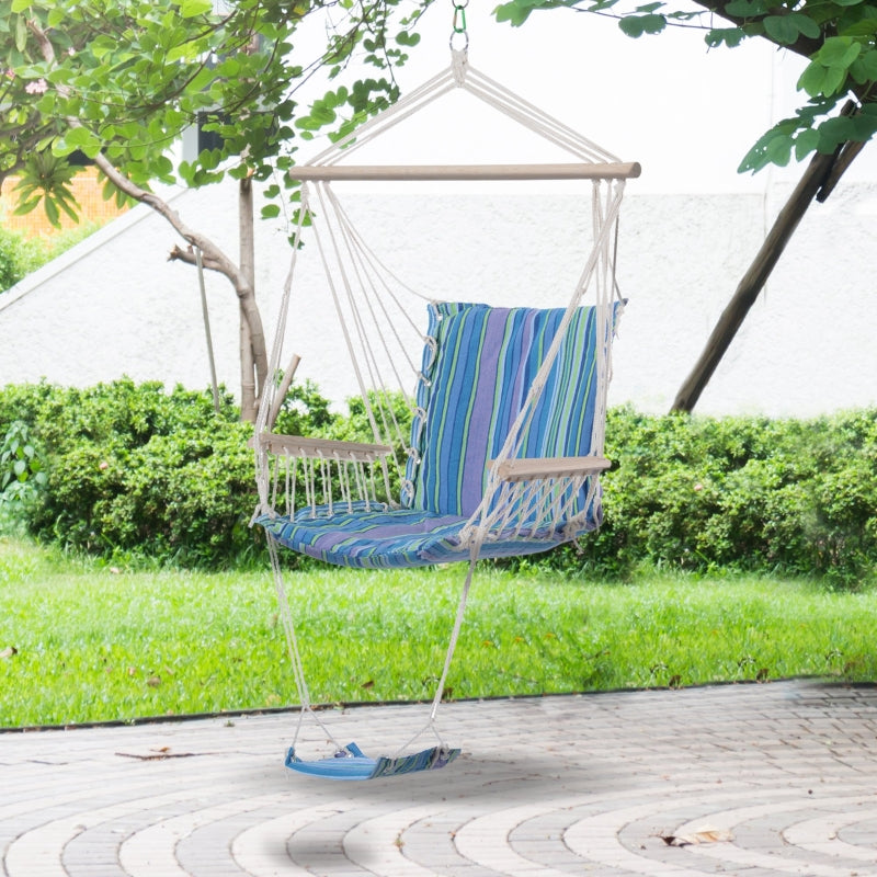 Outdoor Hammock Hanging Rope Chair - (Blue)