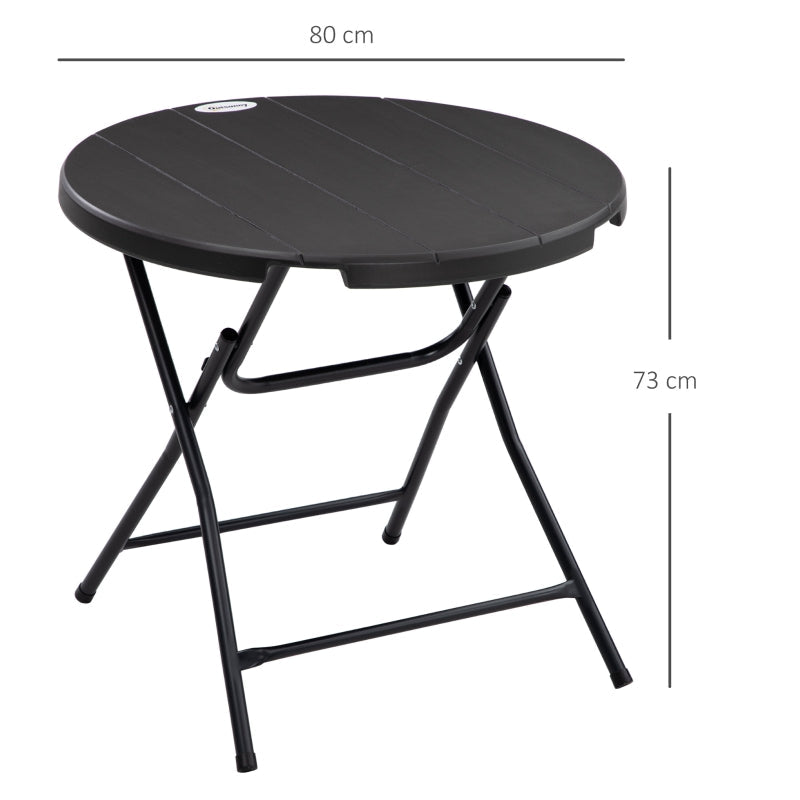 Foldable Round Garden Table- Dark Grey