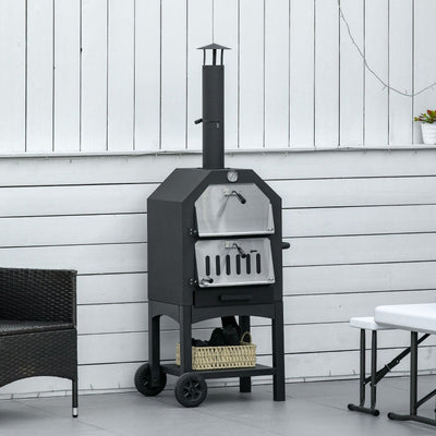 Outdoor Garden Pizza Oven Charcoal BBQ Grill