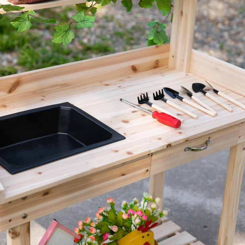 Wooden Potting Bench Work Table