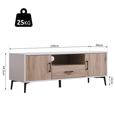 TV Stand Cabinet For TVs Up To 50 Inches With 2 Doors 1 Drawer