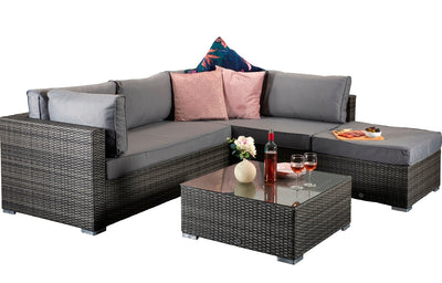 Signature Weave Garden Furniture Savannah Grey Corner Sofa Set