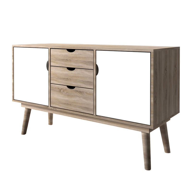 Scandi Oak 2 Door Sideboard White