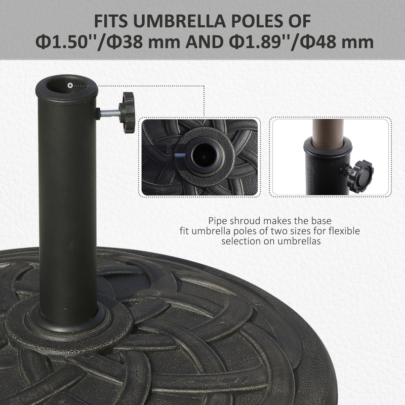 Outsunny Parasol Base Umbrella Base for Φ38mm and Φ48mm Poles, Resin-Bronze