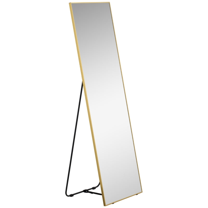 Full Length Mirror Wall-Mounted, Living Gold Frame