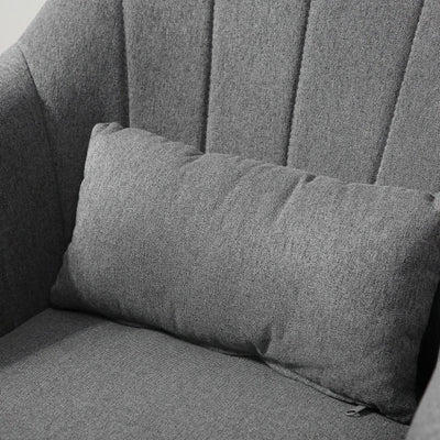 Swivel Base Accent Chair, With Pillow - Grey