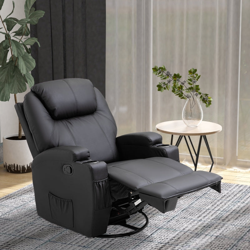 Recliner Armchair Massage , Black