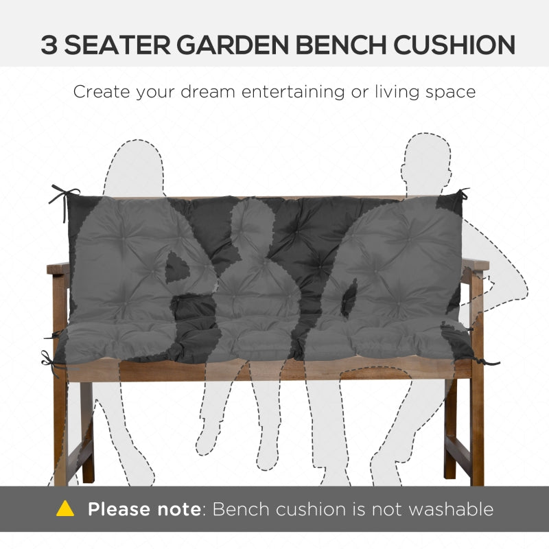 3 Seater Bench Cushion- Black