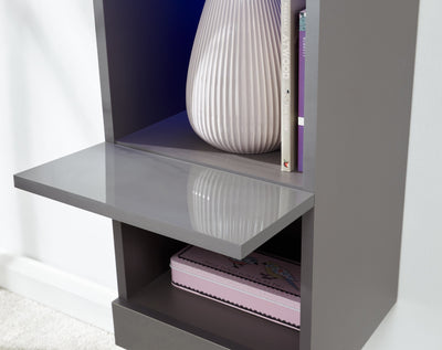 Galicia Tall Shelf Unit With Led Grey