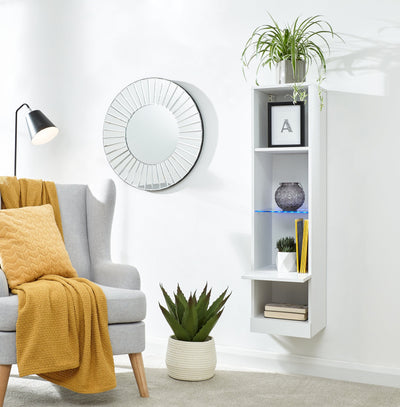 Galicia Tall Shelf Unit With Led White