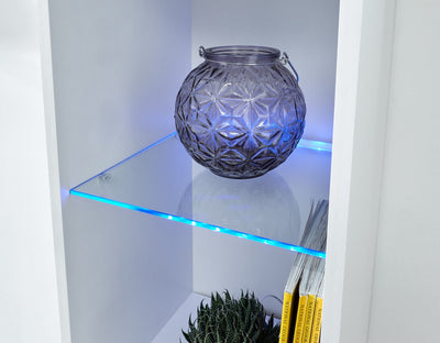 Galicia Tall Shelf Unit With Led White